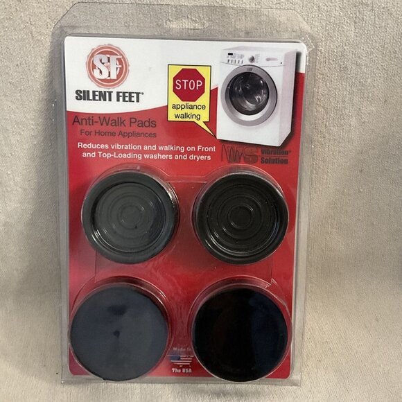 Anti-Walk Silent Feet Washing Machine Pads-Black for Dryer and Washing Machine - Picture 1 of 6
